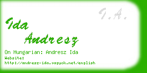 ida andresz business card